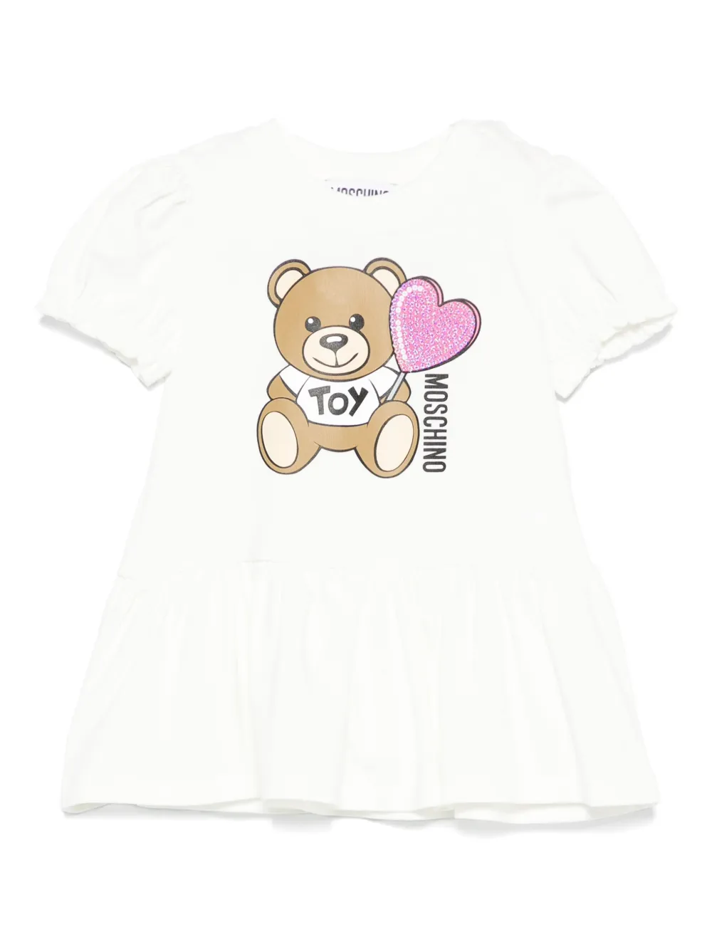 

Платье с принтом Teddy Bear Moschino Kids, белый