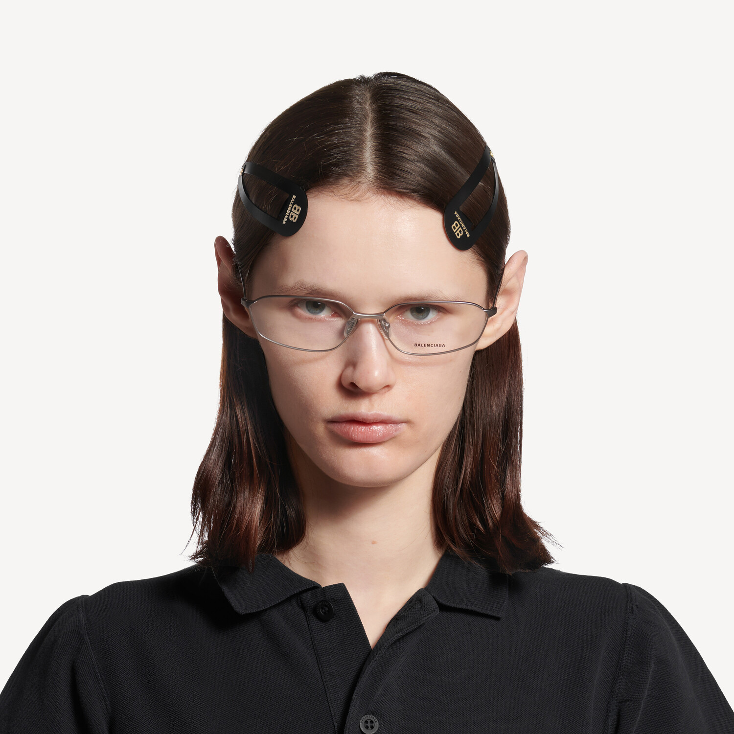 BALENCIAGA Женский набор заколок Holli XXL черного цвета — фото 4