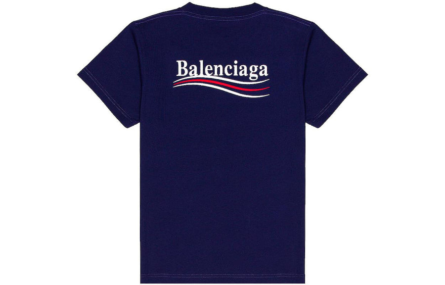 Футболка Balenciaga Political Campaign T-Shirt Medium Fit 'Pacific Blue White', синий — фото 2