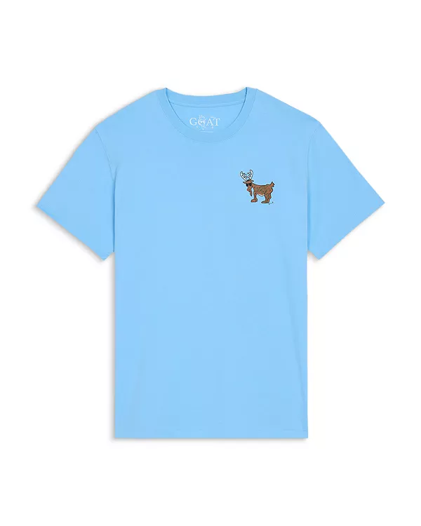 

Детская футболка с короткими рукавами и изображением оленя - для подростков. Goat Usa, синий