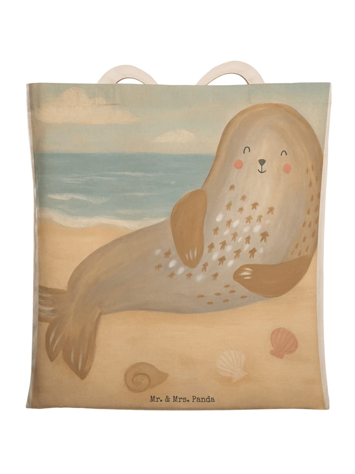 

Mr. & Mrs. Panda Сумка с изображением смеющегося тюленя, без надписи, белого цвета