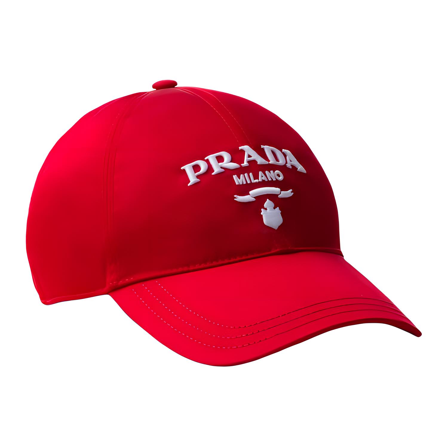 

PRADA Женская бейсболка из переработанного нейлона красная, Red
