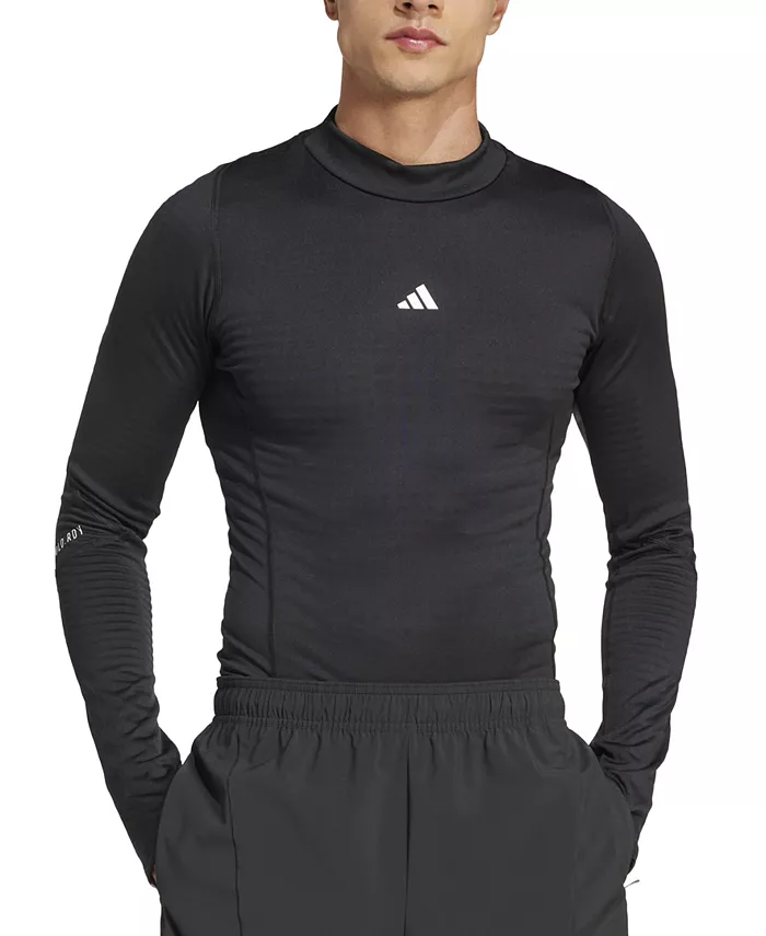 

Мужская тренировочная футболка Techfit Cold.Rdy с длинным рукавом, влагоотводящая, термобелье adidas, черный