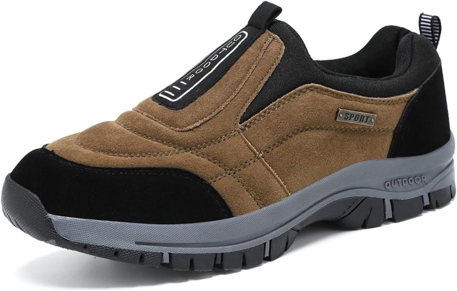 

Мужские водонепроницаемые походные туфли, легкие, противоскользящие, дышащие кроссовки, низкие ботинки для ходьбы, обувь без шнурков для мужчин, размеры 5.5-12.5 Generic, Brown-11