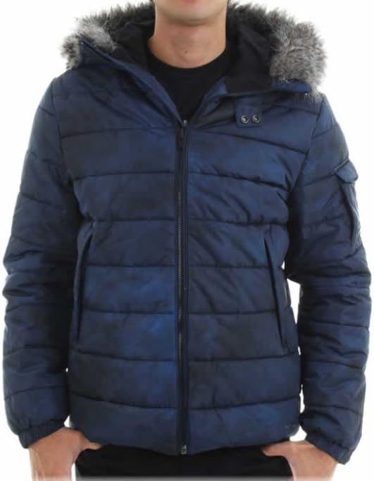 

Мужская куртка-пуховик с меховым капюшоном Calvin Klein Jeans, Navy Armada