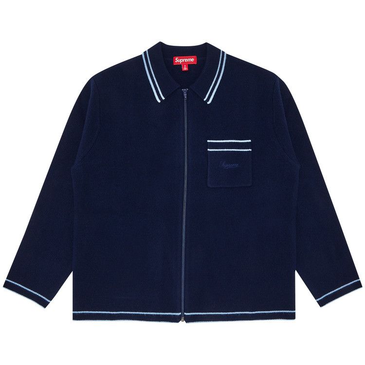

Свитер Supreme Zip Up Polo Sweater, Navy