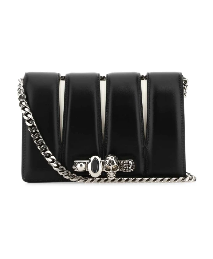 

Кожаный клатч Two Toneappa с разрезом Alexander Mcqueen, черный