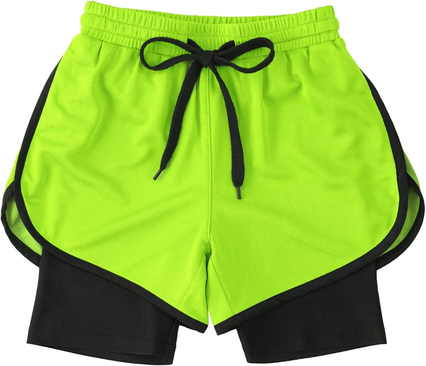 Детские шорты 2 в 1 с компрессионным слоем, Kaerm, Fluorescent Green — фото 3