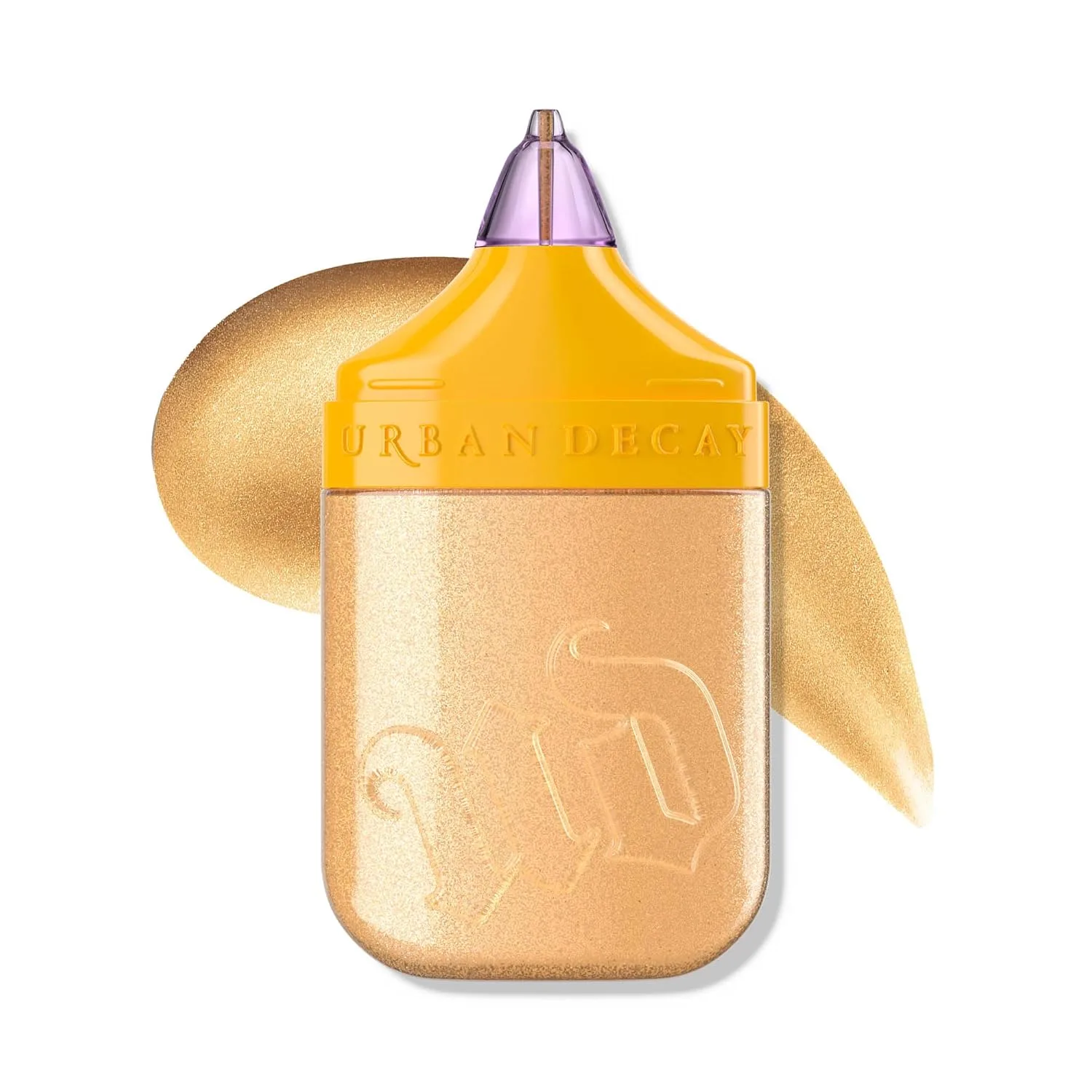 Urban Decay Face Bond Luminizer, водостойкий жидкий хайлайтер + бронзер для всего лица, глаз и тела, сияющий макияж с 3% ниацинамида, устойчивый к размазыванию и переносу - 1 жидкая унция, Golden Hour (warm champagne gold)