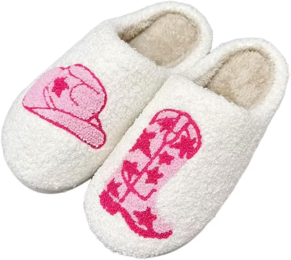 

Женские и мужские клубничные тапочки Милые фруктовые домашние тапочки Зимние пушистые с эффектом памяти Теплые мягкие домашние тапочки Gjike, Cowboy Boot