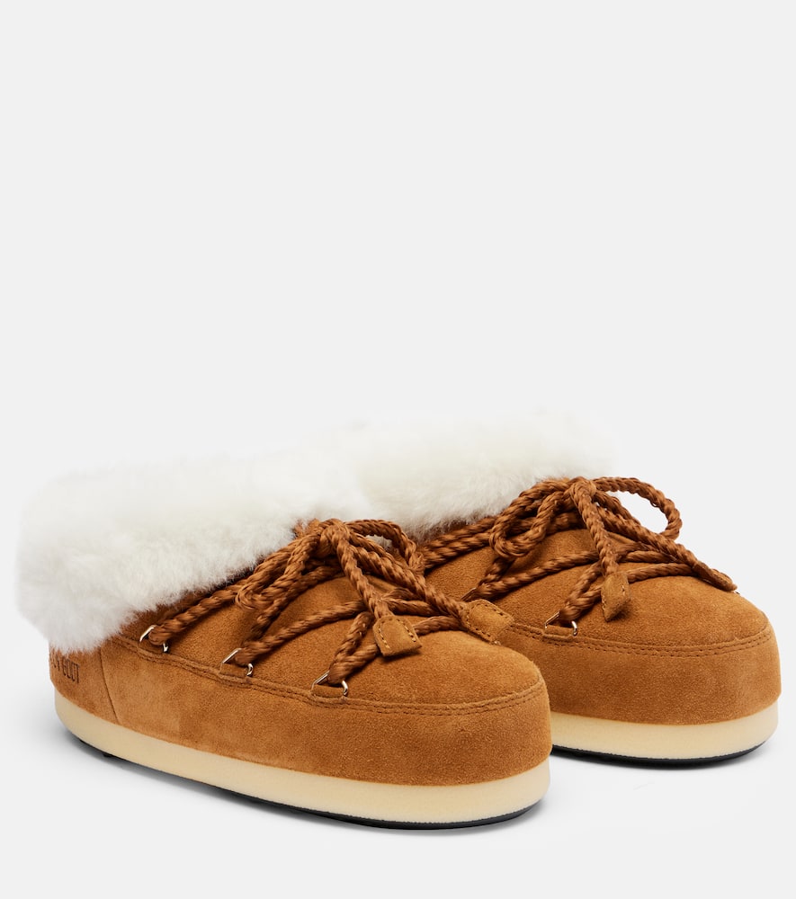 Экс замшевые ботинки до щиколотки Moon Boot, Cognac/Natural