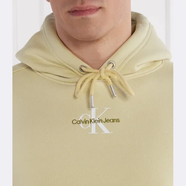 Утепленная толстовка монолога стандартного кроя Calvin Klein, зеленый — фото 3