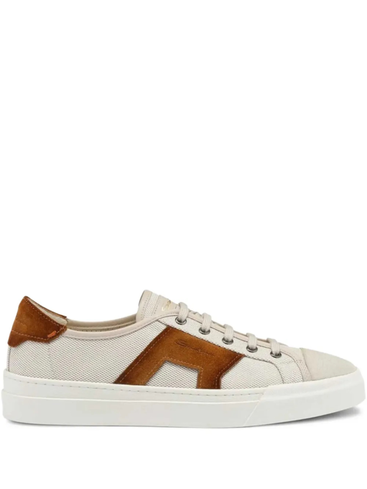 

Кроссовки из парусины с замшевыми вставками Santoni, нейтральный