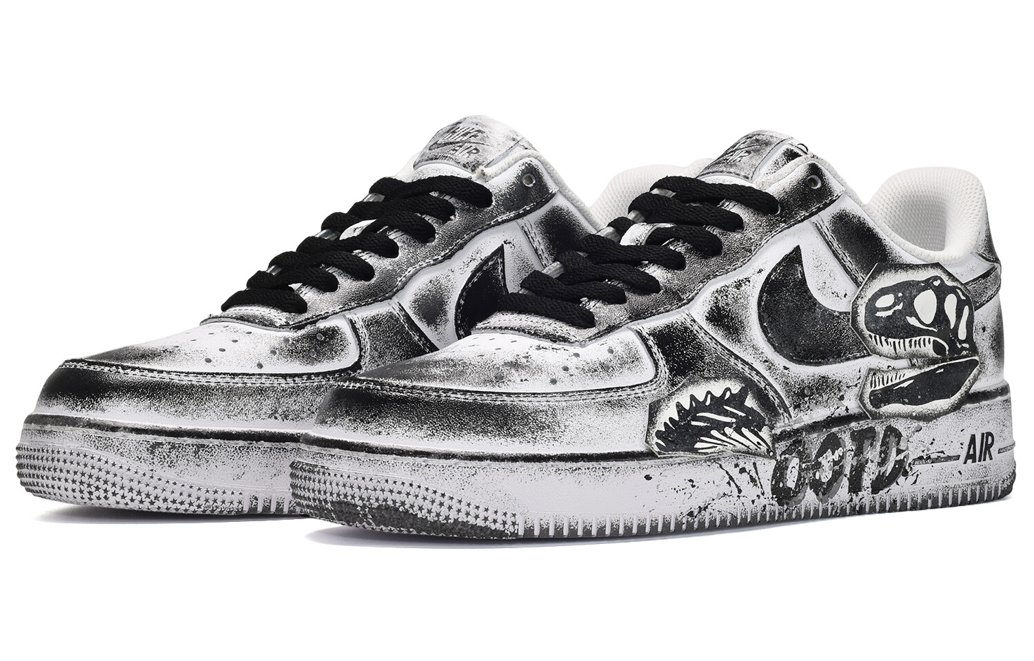

Кроссовки Nike Air Force 1 Skateboard Shoes Women's Low-Top Black White, Черный, Кроссовки Nike Air Force 1 Skateboard Shoes Women's Low-Top Black White