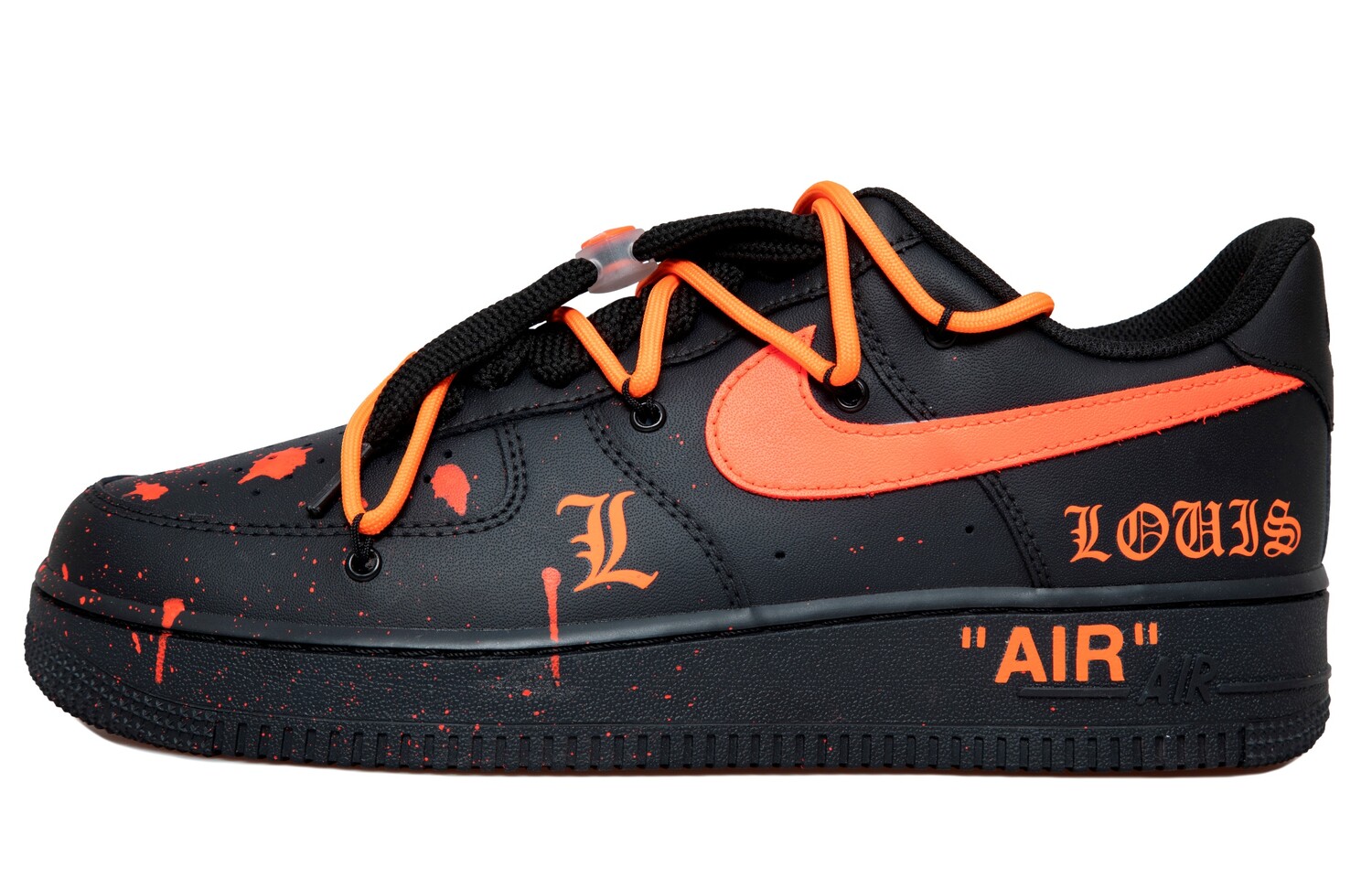 

Кроссовки Nike Air Force 1 Skateboarding Shoes Unisex Low-top Black/orange, черный/оранжевый