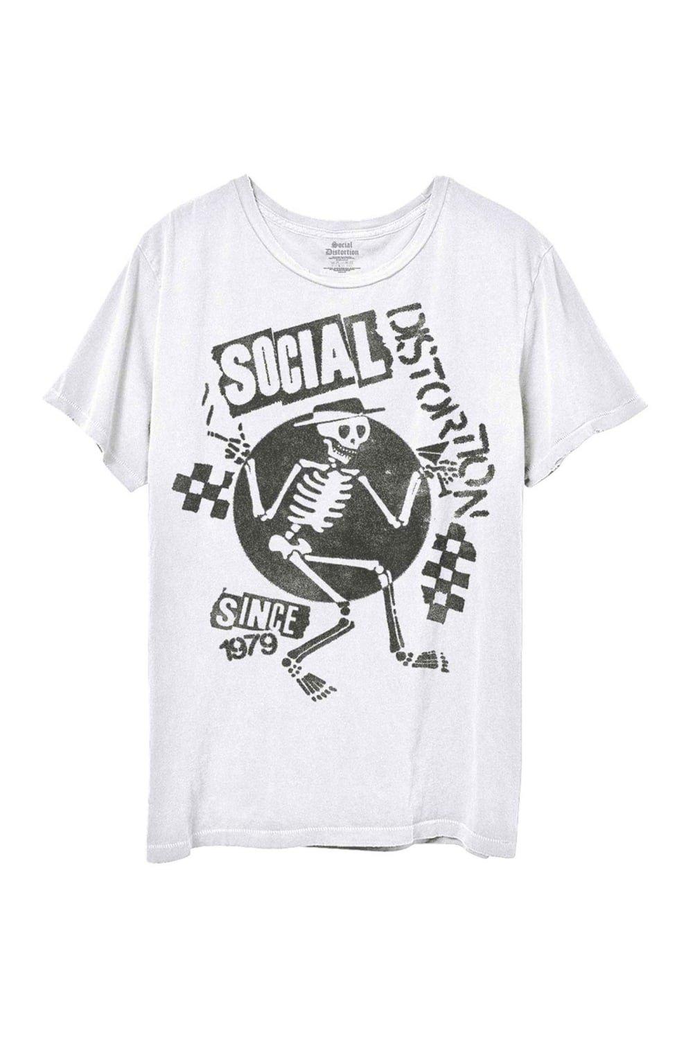 

Футболка Speakeasy в клетку Social Distortion, белый