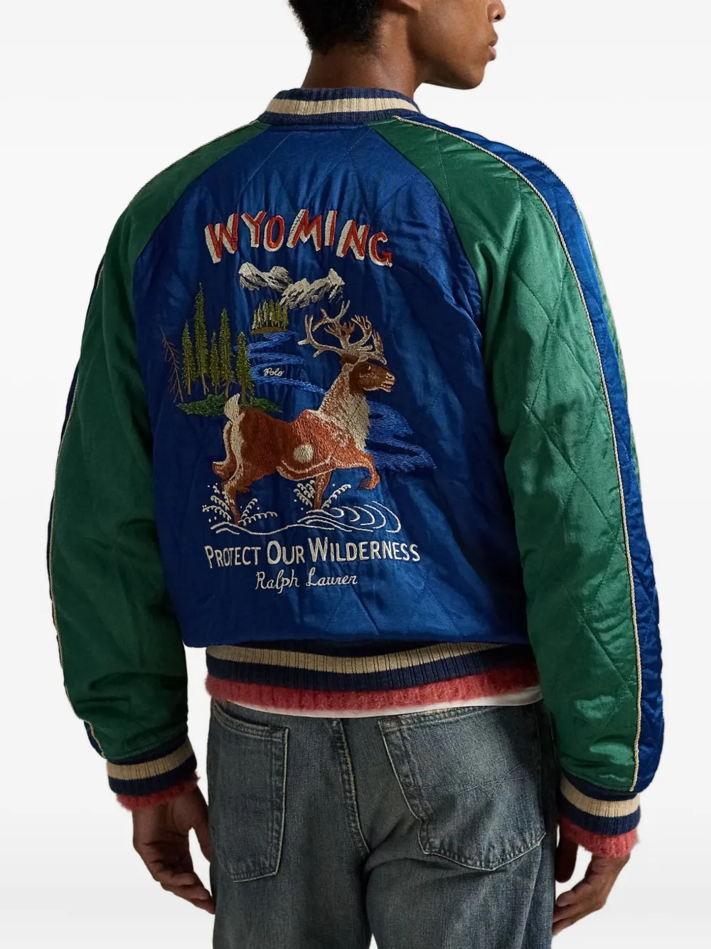 Стеганая куртка с вышивкой POLO RALPH LAUREN, синий — фото 3