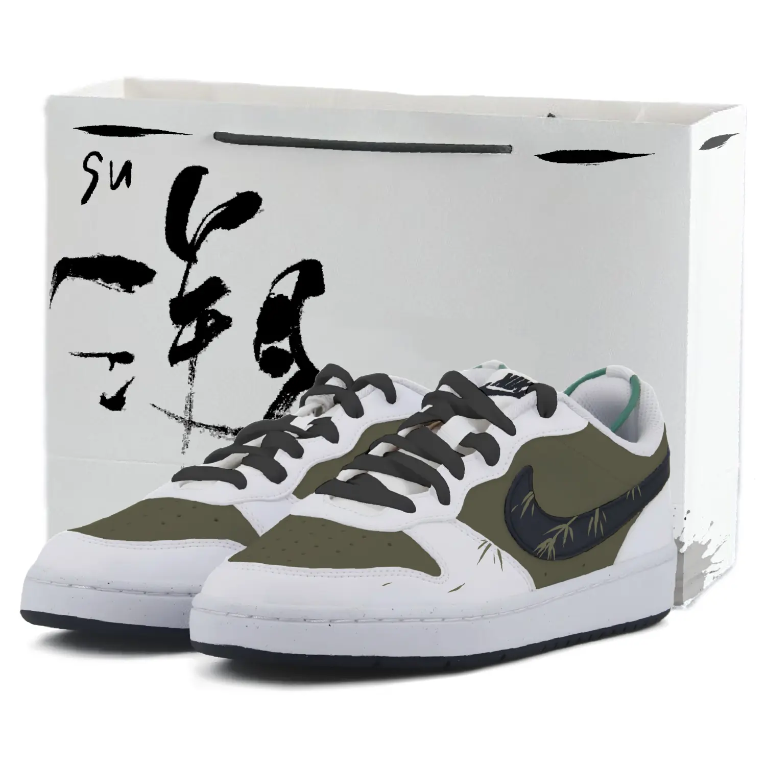 

Детские кроссовки для скейтбординга Court Borough Bamboo Ink Low Top Jasper Teenagers Nike, черный/белый