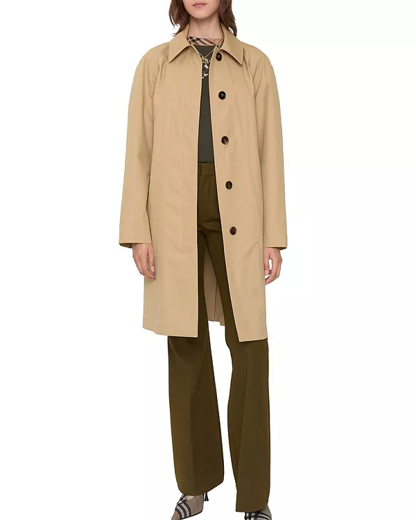 

Автомобильное пальто средней длины из хлопчатобумажной ткани. Burberry, бежевый
