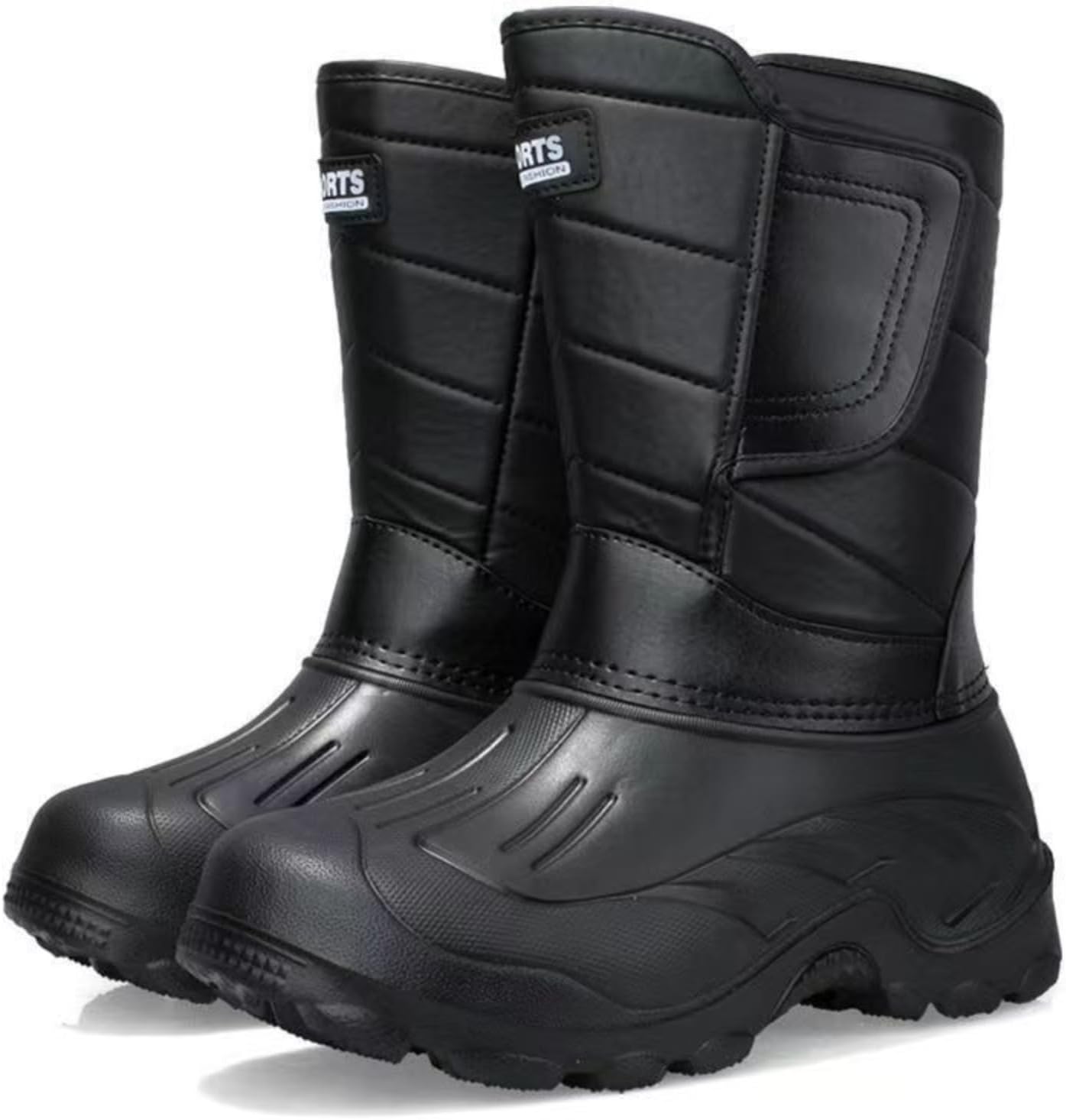 

Мужские зимние снегоступы Azttoztto, водонепроницаемые высокие ботинки до середины голени, для активного отдыха на улице, износостойкие, противоскользящие и теплые, черный