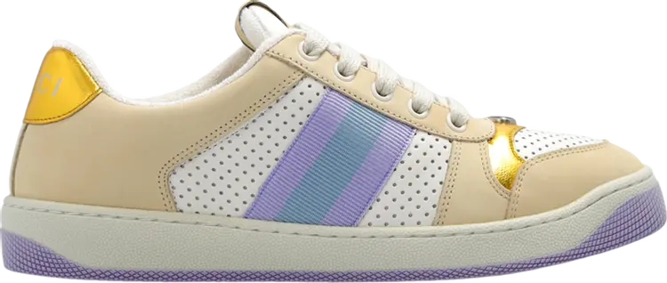 Кроссовки Gucci Wmns Screener 'Beige Purple', кремовый
