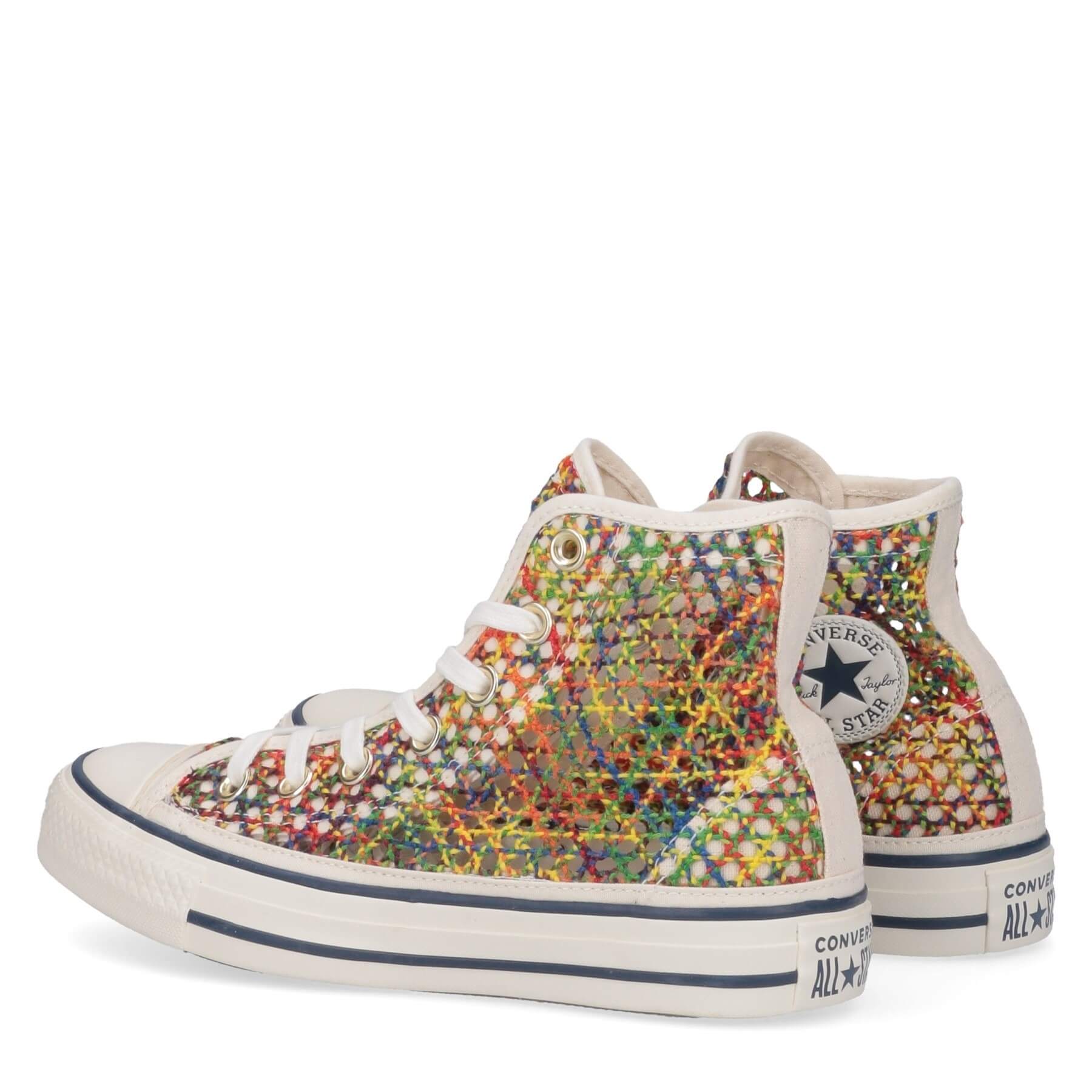 Converse Chuck Taylor All Star женские разноцветные холщовые трикотажные кеды, цвет multi — фото 3