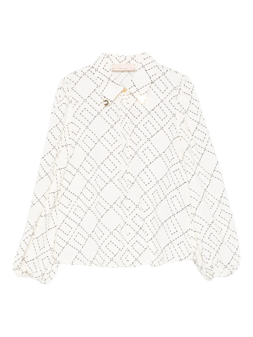 

Блузка с рукавами-фонариками и геометрическим принтом Elisabetta Franchi La Mia Bambina, нейтральный