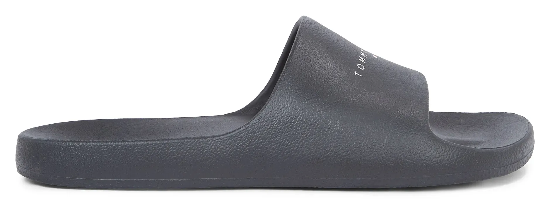 Мюли Tommy Jeans "TJW PRINTED PU POOL SLIDE", платформа, летняя обувь, тапочки с надписью логотипа на повязке, черный