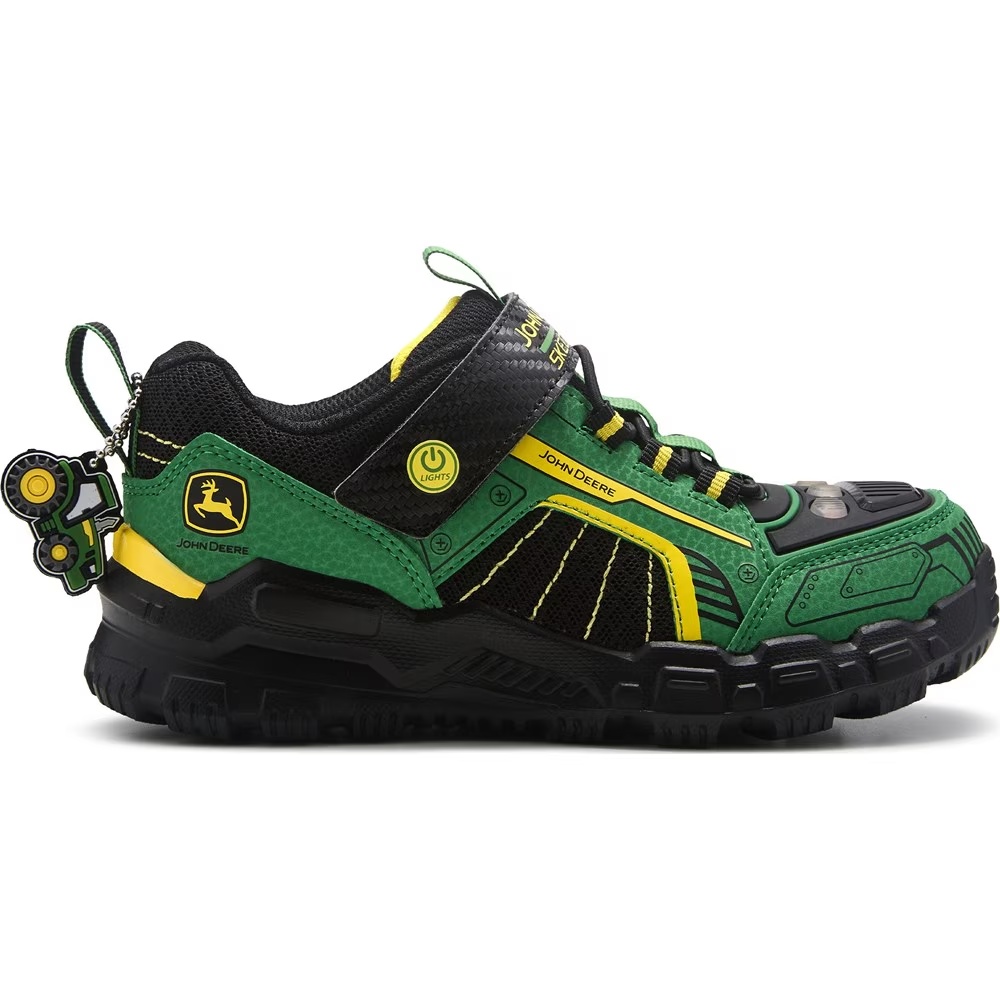 Детские кроссовки с подсветкой john deere adventure от Skechers для маленьких/больших детей, green/yellow/black — фото 2