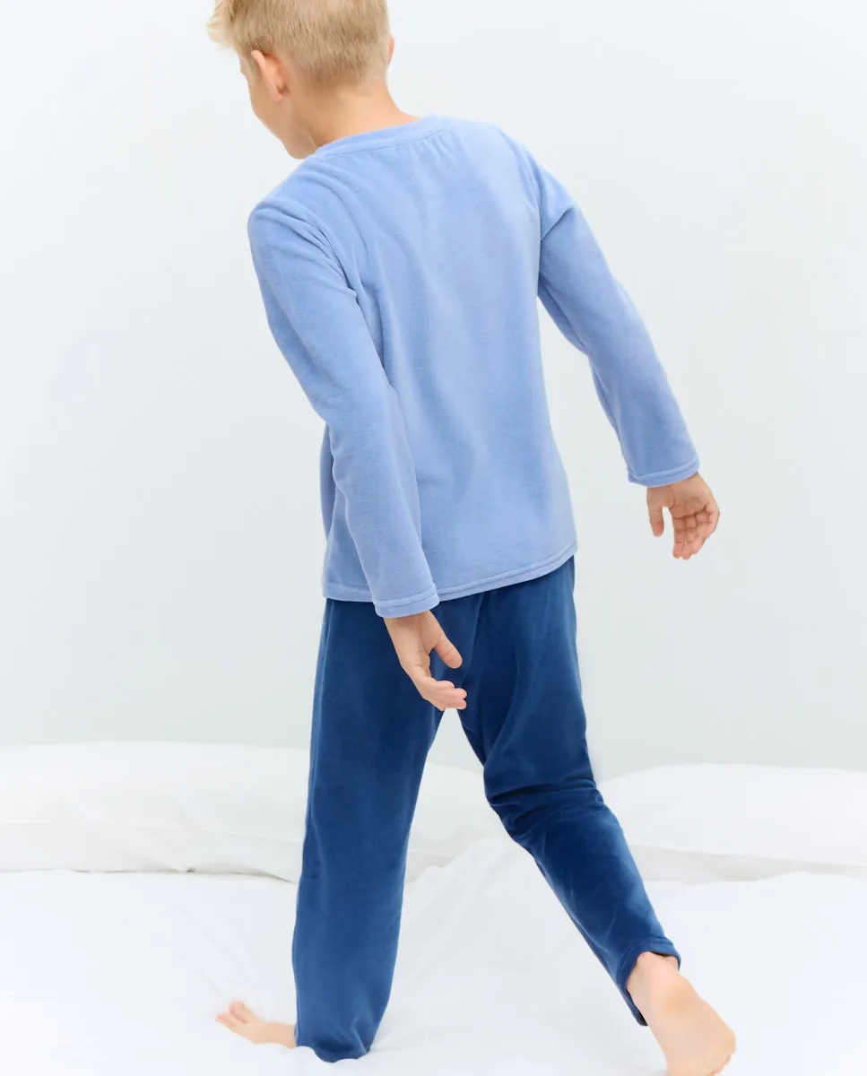 

Пижама с рисунком и однотонные штаны для мальчика Cotton Juice, синий