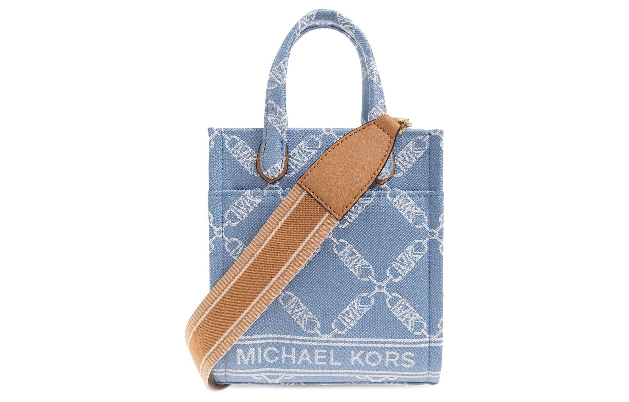 

Сумка-шоппер Gigi из хлопка, маленькая женская синяя сумка через плечо MICHAEL KORS