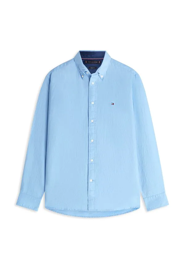 Рубашка-Рубашка прямого кроя из смесовой льняной ткани. Tommy Hilfiger, Cloudy Blue — фото 4
