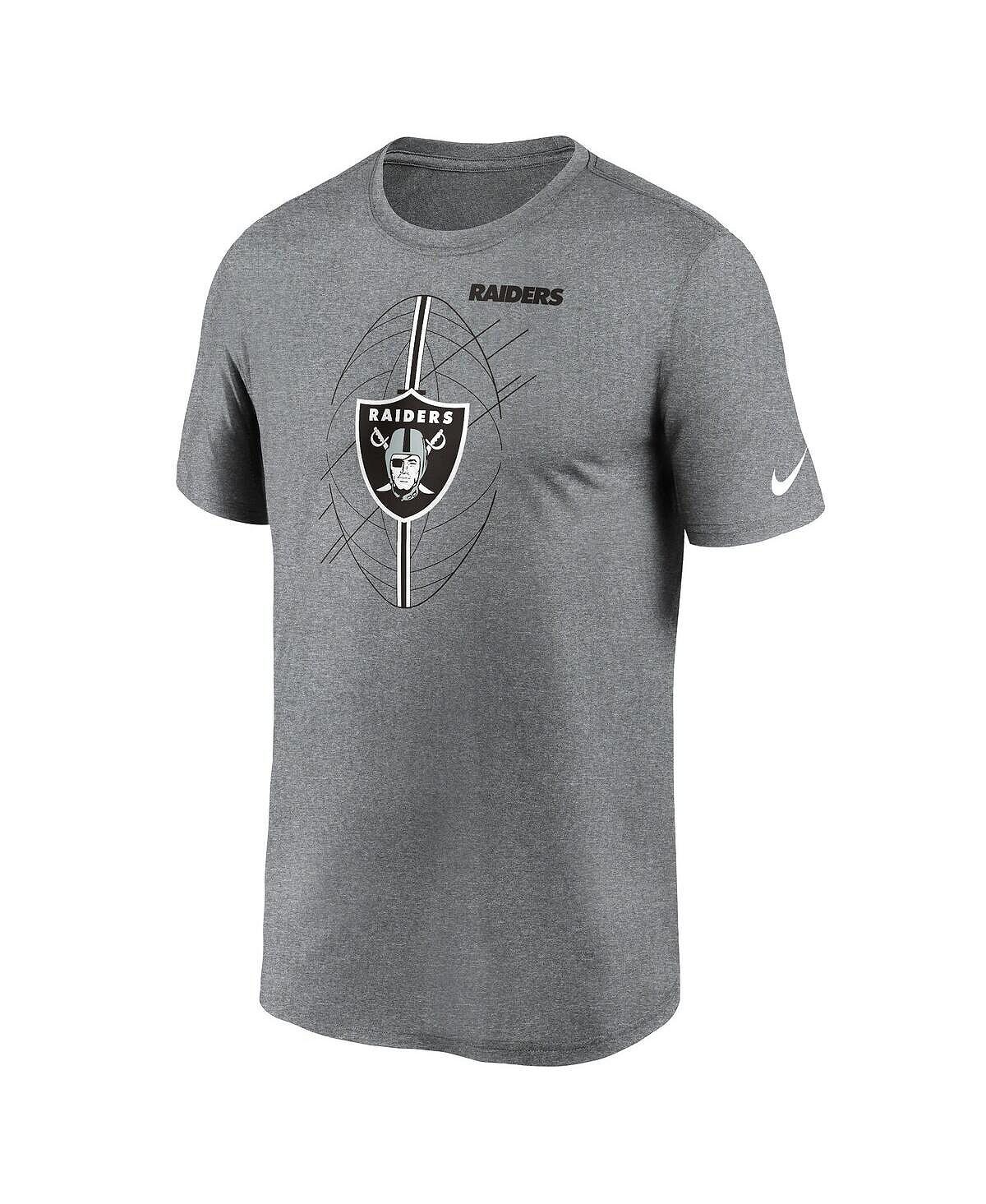 Мужская футболка цвета древесного угля Heather Las Vegas Raiders Legend Icon Performance Nike — фото 3