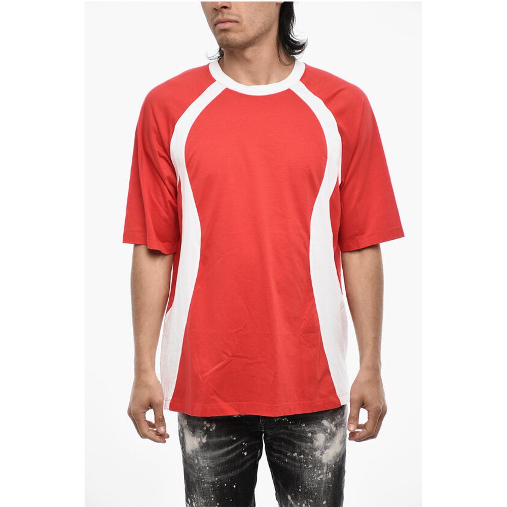 

Двухцветная хлопковая футболка с круглым вырезом Dsquared2, Red