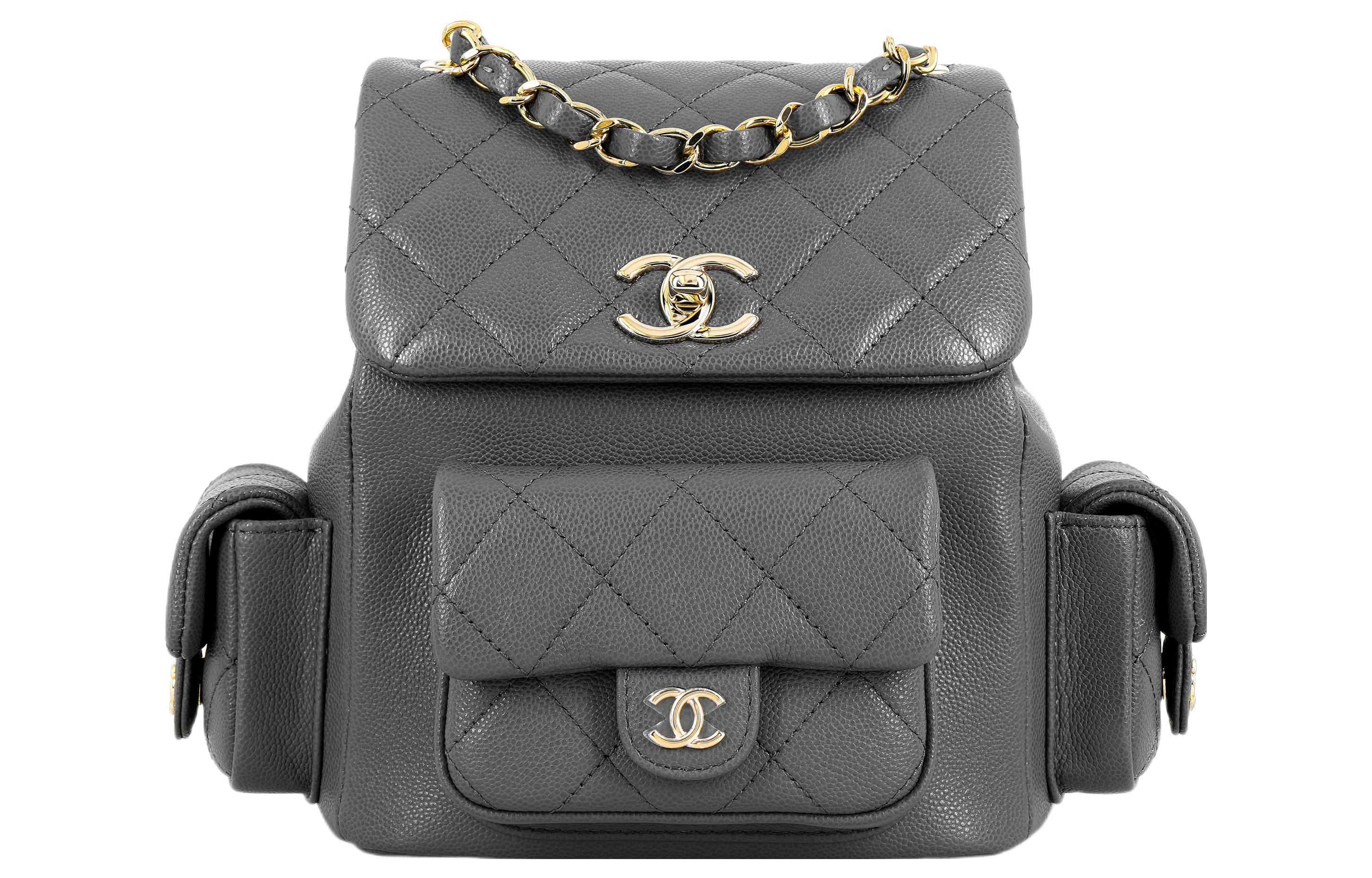 

Сумка-рюкзак из зернистой телячьей кожи Tubas Женская Темно-серая CHANEL
