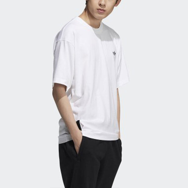 Футболка originals athleisure casual sports back printing round neck short sleeve white Adidas, белый — фото 4