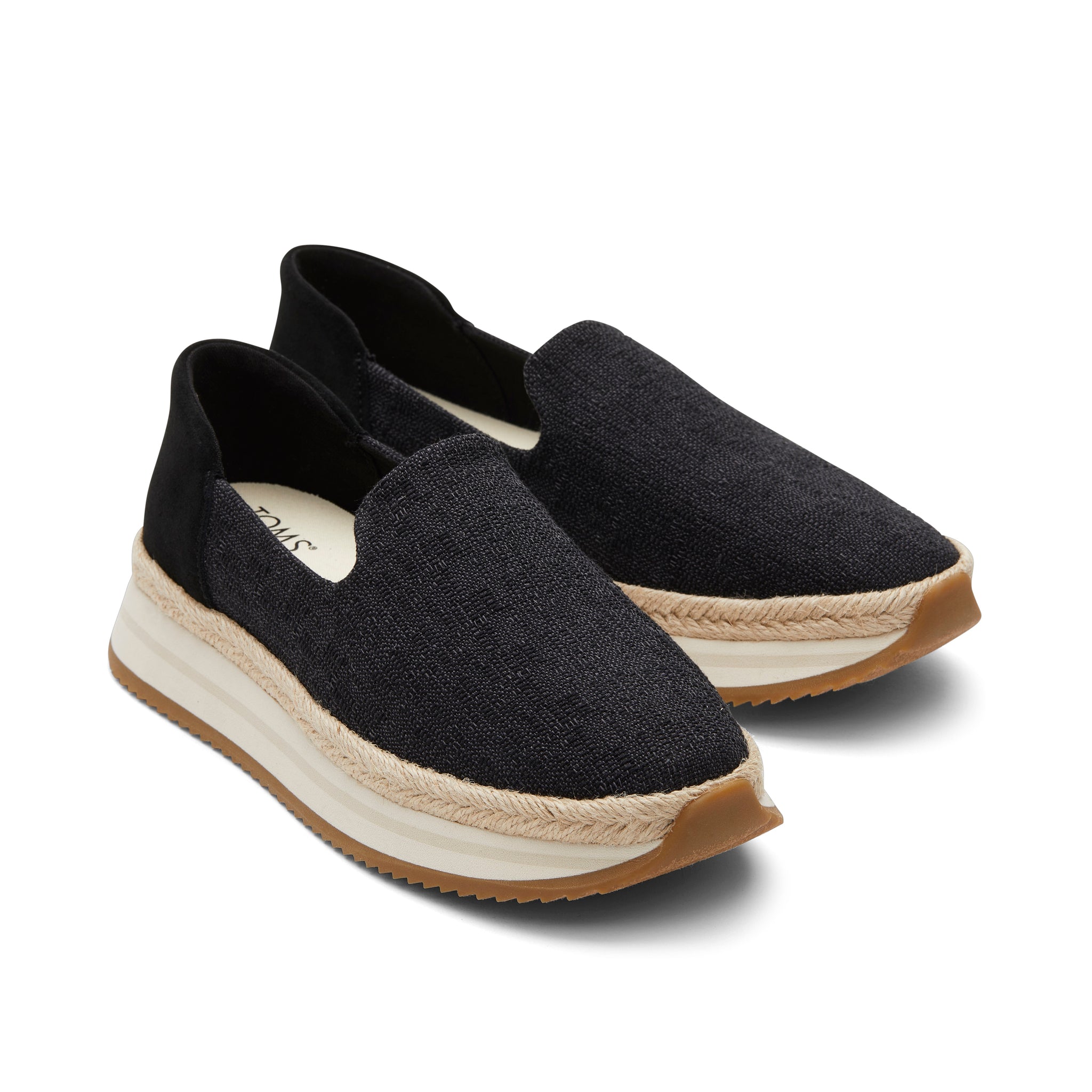 Жаклин Блэк текстильные эспадрильи-сникерсы TOMS Shoes, черный — фото 3