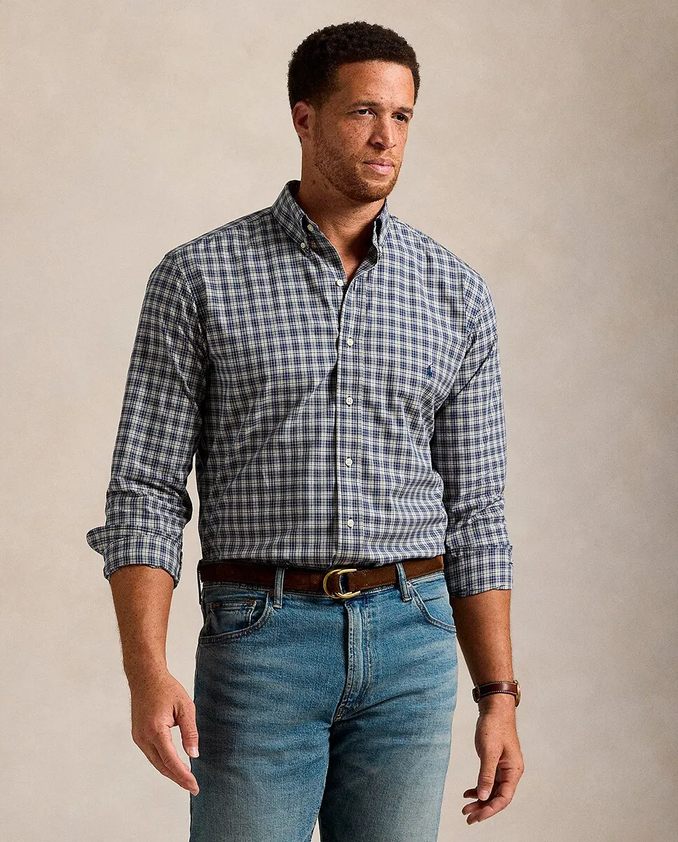 

Мужская рубашка из поплина Classic подходит для больших размеров Polo Ralph Lauren, цвет Gris Metalizado