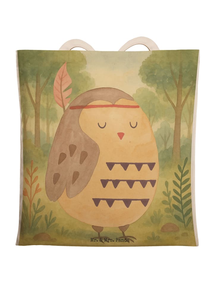 

Mr. & Mrs. Panda Сумка для покупок с дизайном в виде совиных перьев, без упаковки белого цвета