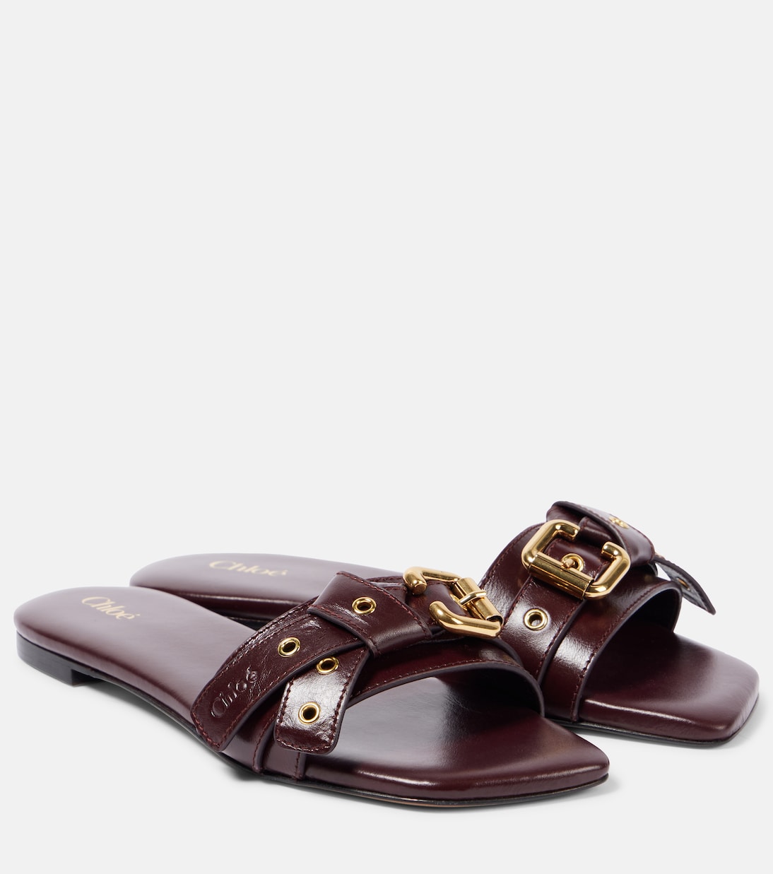 Босоножки из кожи с декором от Mae Chloé, Stromy Red
