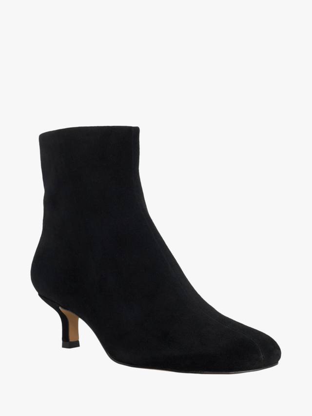 Orina Suede асимметричные ботильоны на каблуке kitten heel Dune London, Black — фото 4