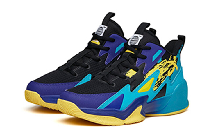 Детские баскетбольные кроссовки GS High-top Starry Sky Purple / Fantasy Blue / New Flag Yellow Anta Kids — фото 3