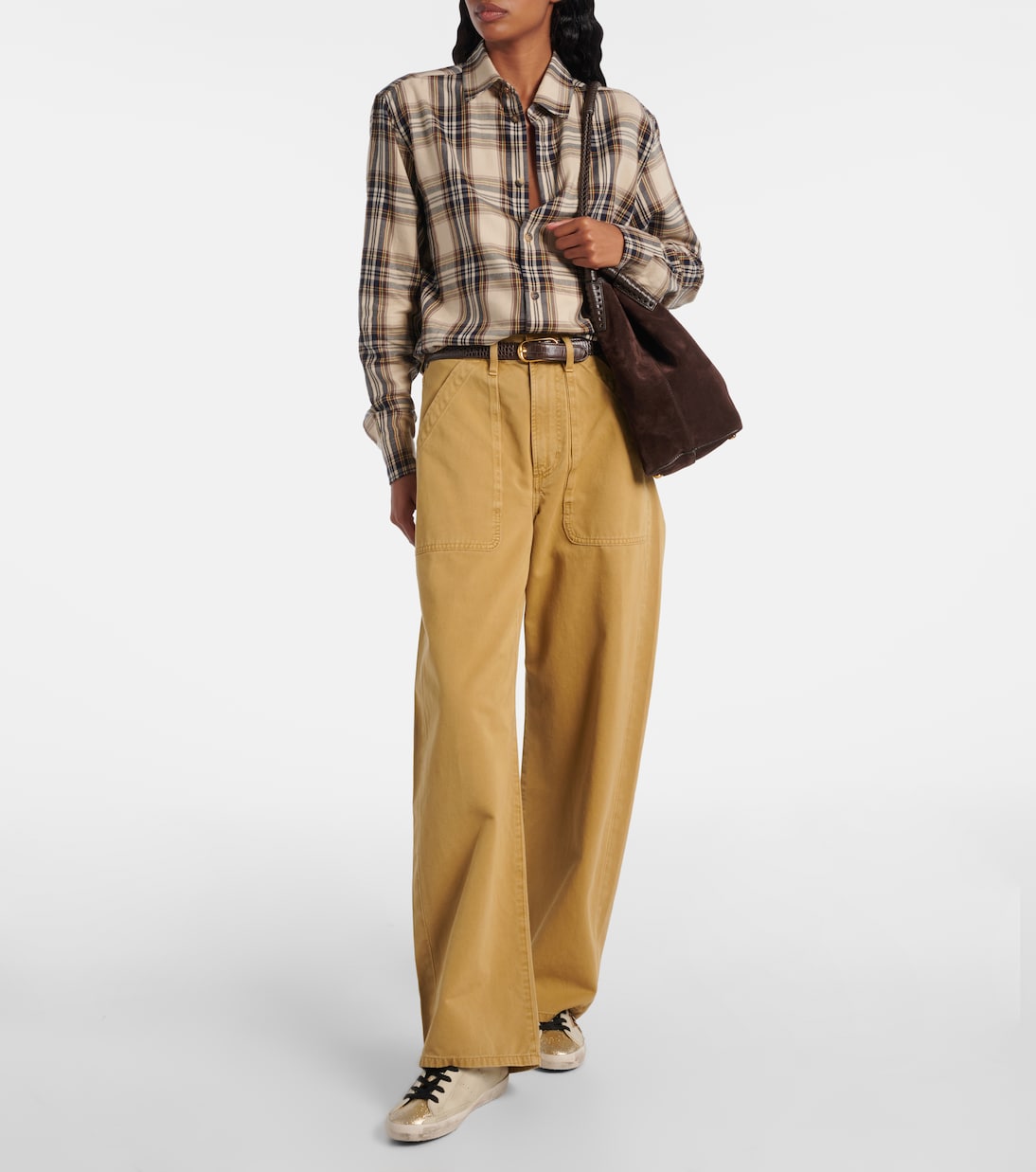 Супер Стар блестящие замшевые кроссовки Golden Goose, Light Beige/Dark Red — фото 3
