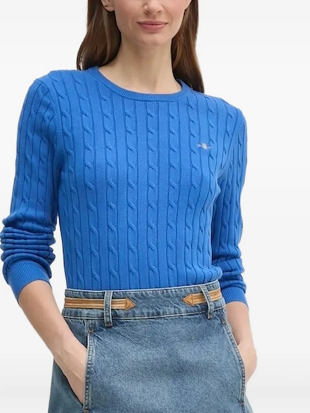 

Свитер косой вязки Gant, розовый