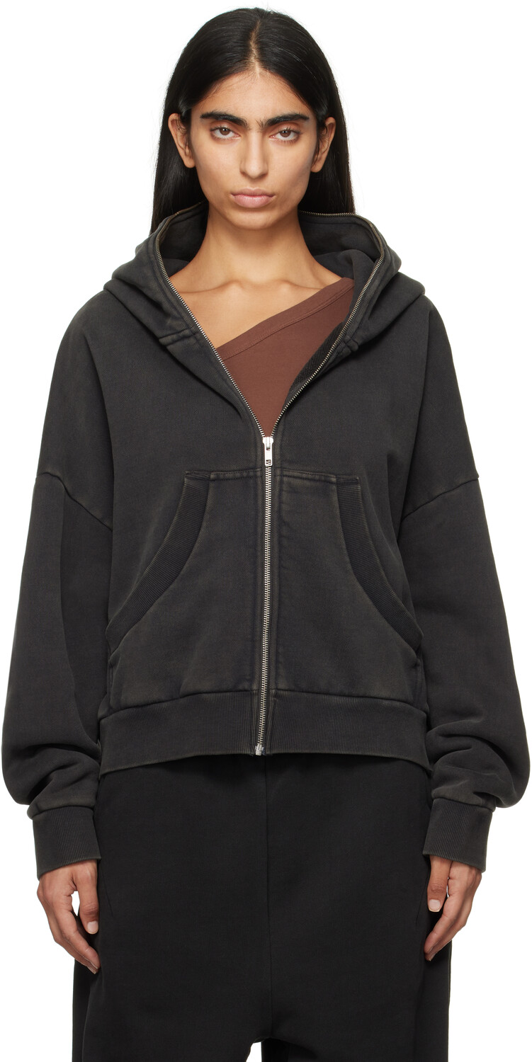 

Черная толстовка с капюшоном Eternal Zip Entire Studios, Washed black