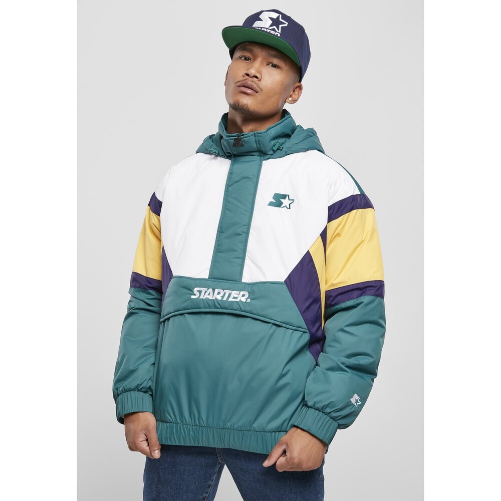 

Куртка Urban Classics Starter Color Block 1/2 Zip Retro, зеленый