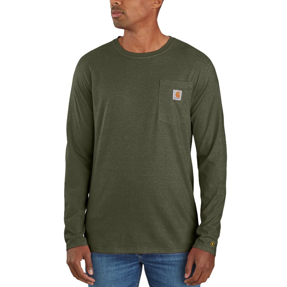 

Футболка с карманом расслабленного кроя с длинным рукавом Carhartt, цвет basil heather