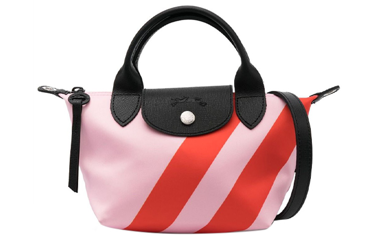 

LONGCHAMP Сумка через плечо Le Pliage с отделкой из коровьей кожи, женская, розово-красная
