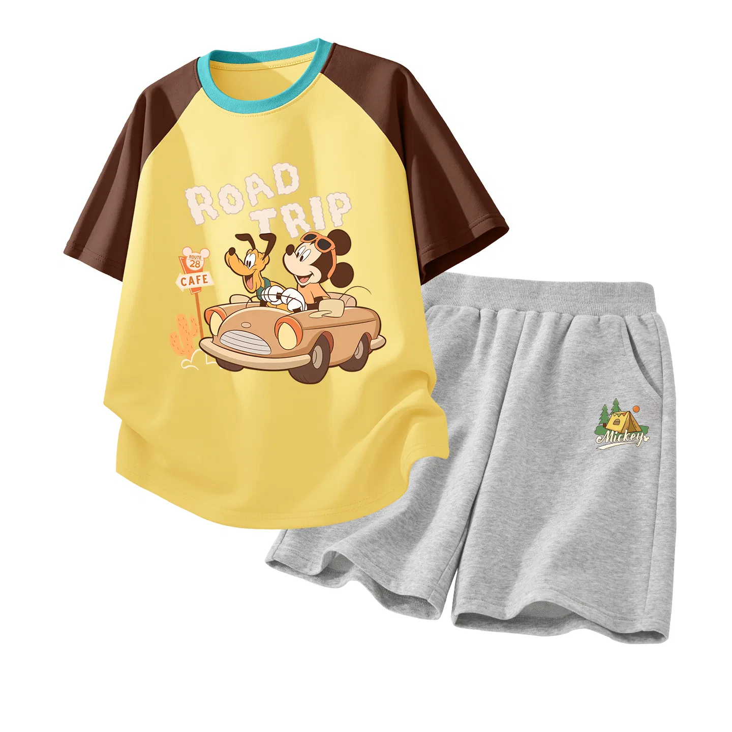 Детский спортивный костюм Disney Casual Sportswear 2 Piece Set, зеленый/розовый/серый — фото 3