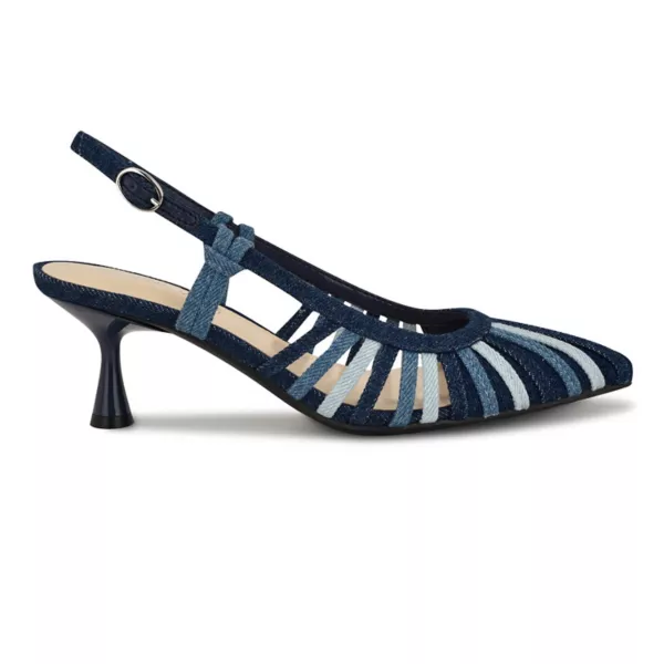 Туфли-лодочки Resta с острым носком женские без застежек Nine West, золотой — фото 2